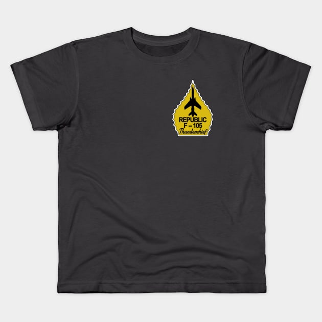 F-105 Thunderchief Arrowhead (Yellow) Kids T-Shirt by John_Matthews_Art